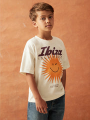 3-9 yrs SmileyWorld Sun Motif T-Shirt Off White | Children
