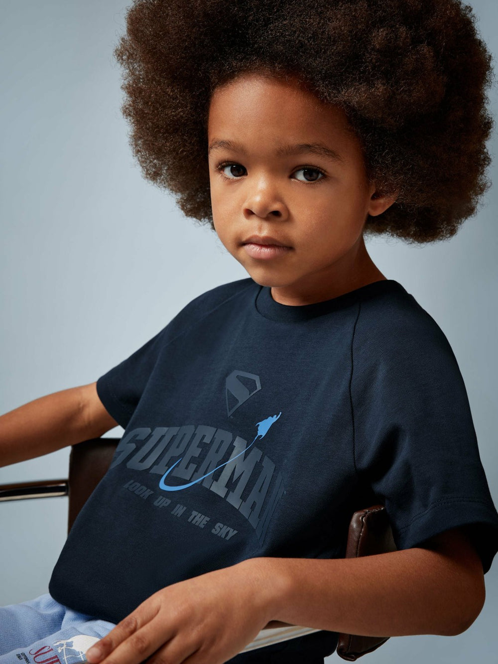 3-9 yrs Superman Raglan Logo T-Shirt Navy Blue | Children