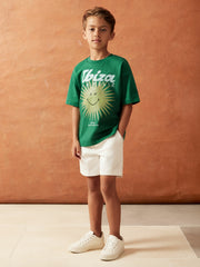 9-13 yrs SmileyWorld Sun Motif T-Shirt Bright Green | Children