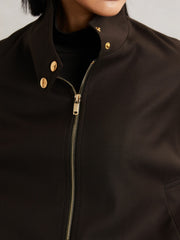 Wool Bomber Jacket Chocolate Brown | Womens