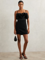 Sculptural Strapless Mini Dress Black | Womens