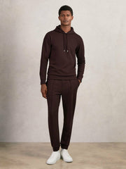 Interlock Jersey Drawstring Hoodie Cherry Red | Mens
