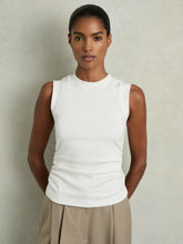 Ribbed Ruched Waist Vest White | Womens