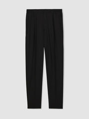 Tapered Drawstring Tailored Trousers Black | Mens