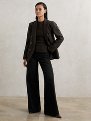 Ribbed Ruched Waist Vest Chocolate | Womens