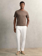 Airwater-Cotton Crew-Neck T-Shirt Taupe Brown | Mens