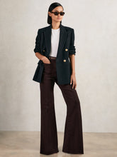 Petite Patch-Pocket Flared Jeans Burgundy | Womens