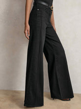 Petite Stretch-Cotton Wide-Leg Jeans Black | Womens