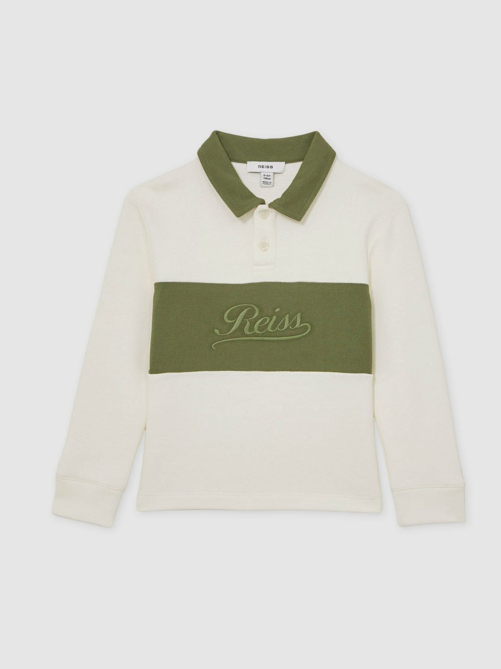 13-14 yrs Cotton Logo-Embroidery Rugby Polo Shirt Forset Green/White | Children