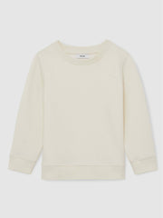 9-13 yrs Cotton-Blend Textured Sweatshirt Off White | Children