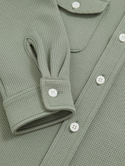 13-14 yrs Waffle-Textured Twin-Pocket Overshirt Sage | Children