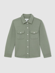 3-9 yrs Waffle-Textured Twin-Pocket Overshirt Sage | Children