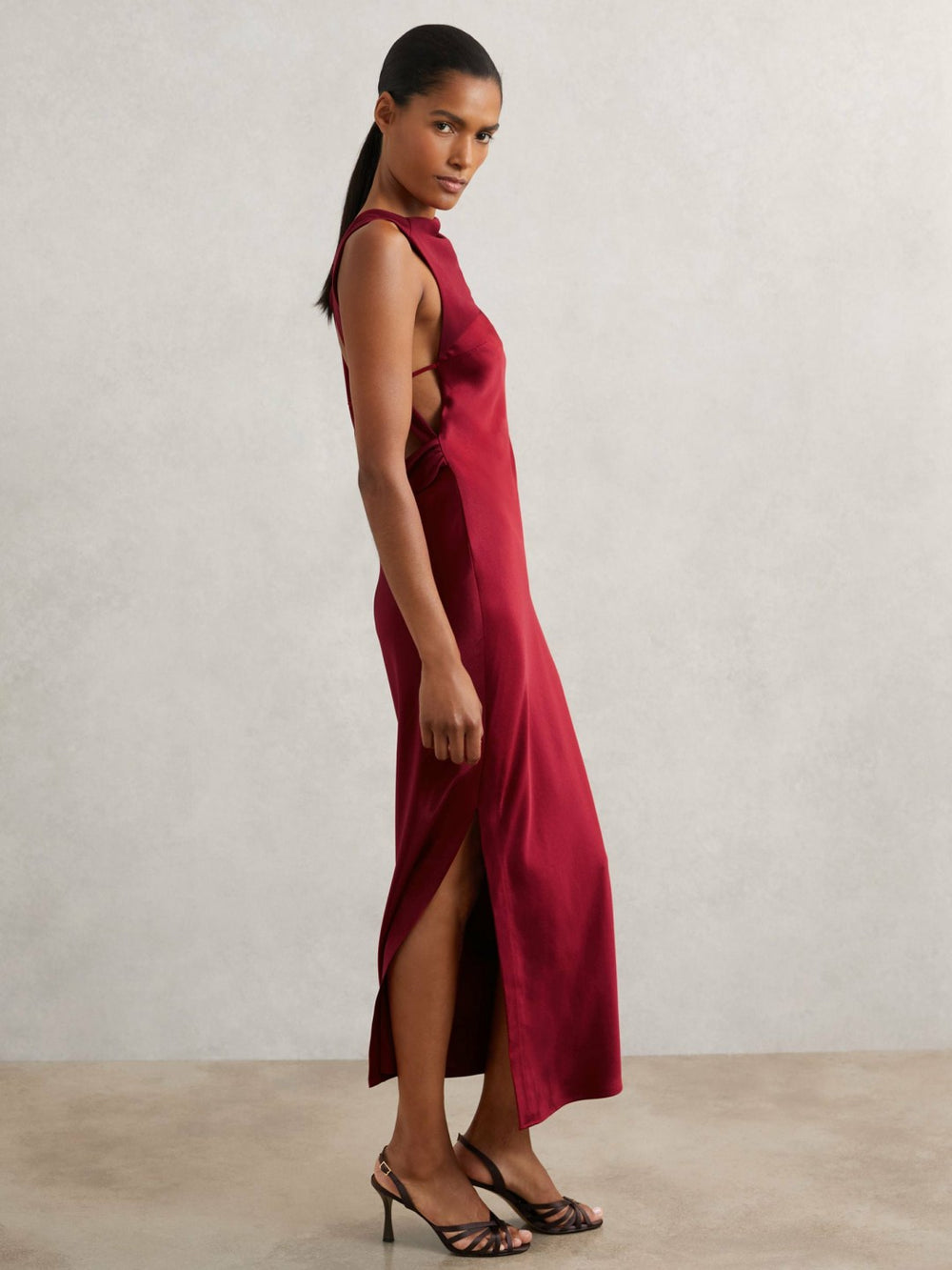 Back Detail Midi Dress Red | Womens