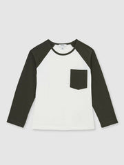 3-9 yrs Cotton Colour-Block Long-Sleeve T-Shirt Green | Children