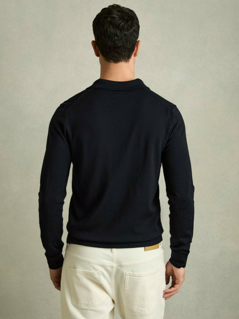Merino Wool Polo Shirt Navy | Mens