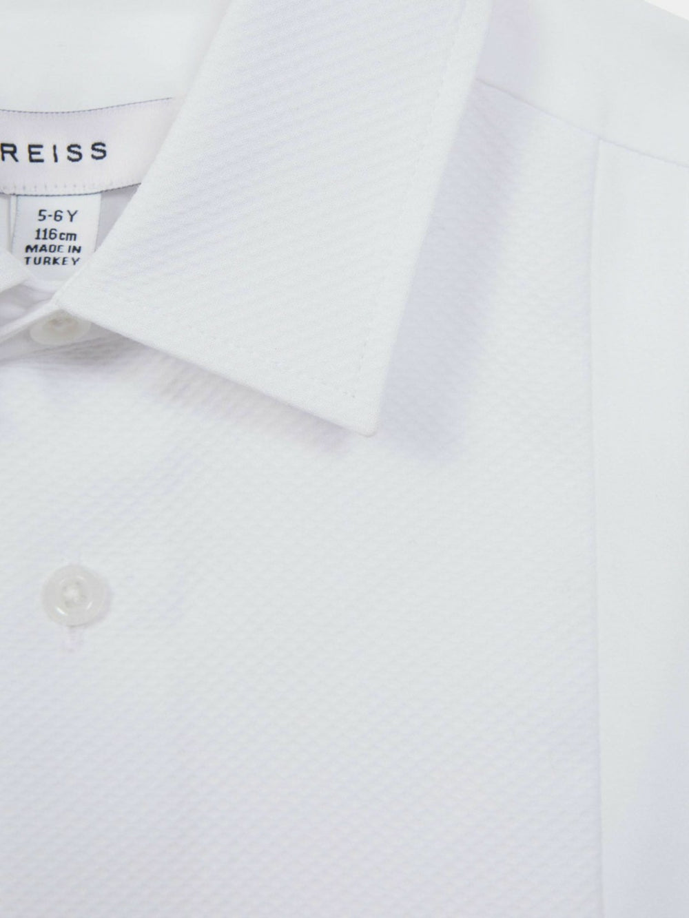 3-9 yrs Slim Fit Textured Bib Dinner Shirt White | Children