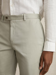 Cotton Chino Shorts With Stretch Soft Sage | Mens