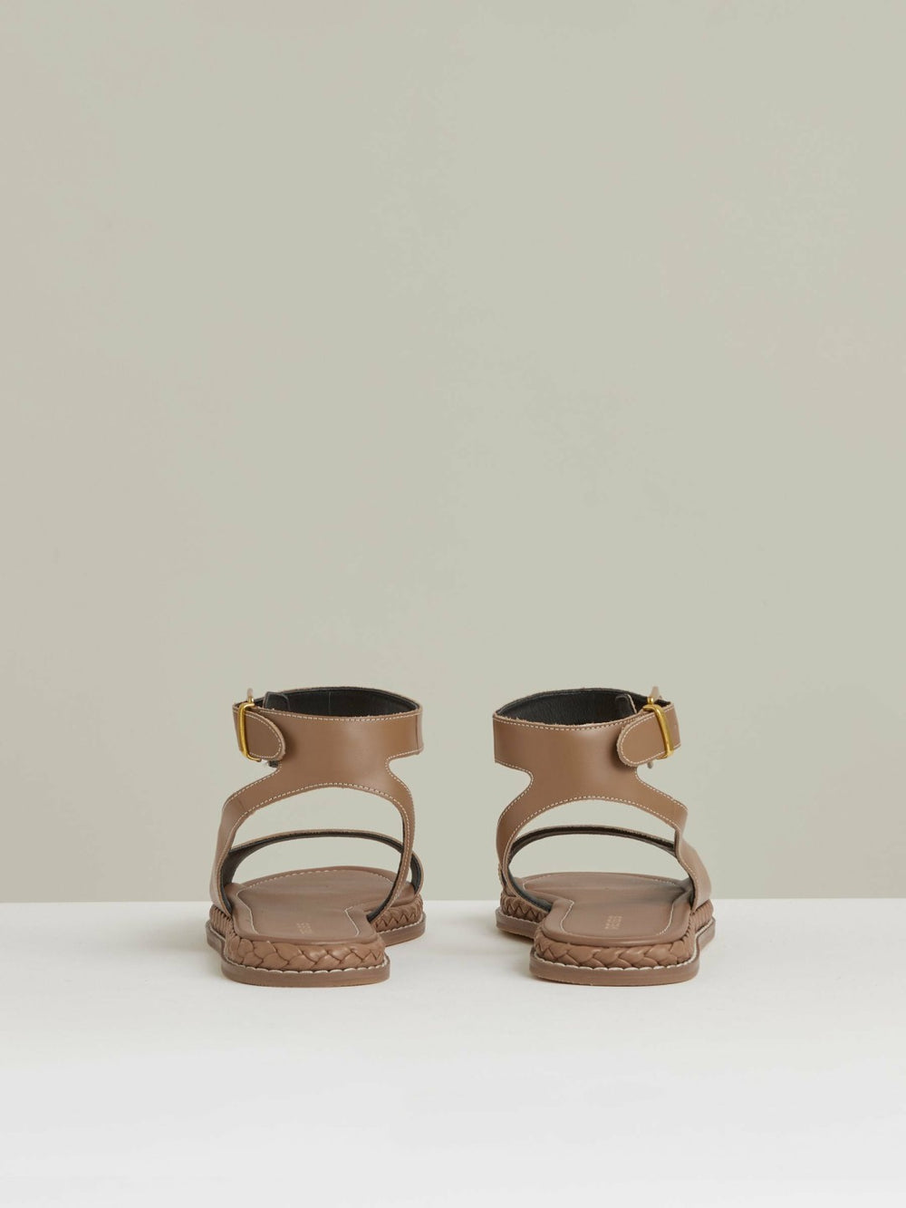 Leather Plait Detail Sandals Tan | Womens