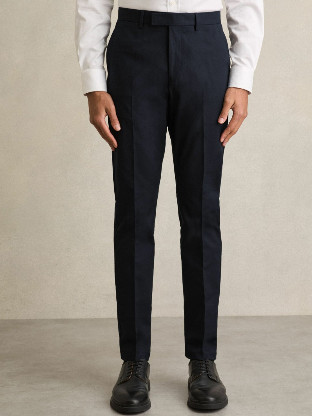 Slim Fit Cotton Blend Chinos Navy | Mens