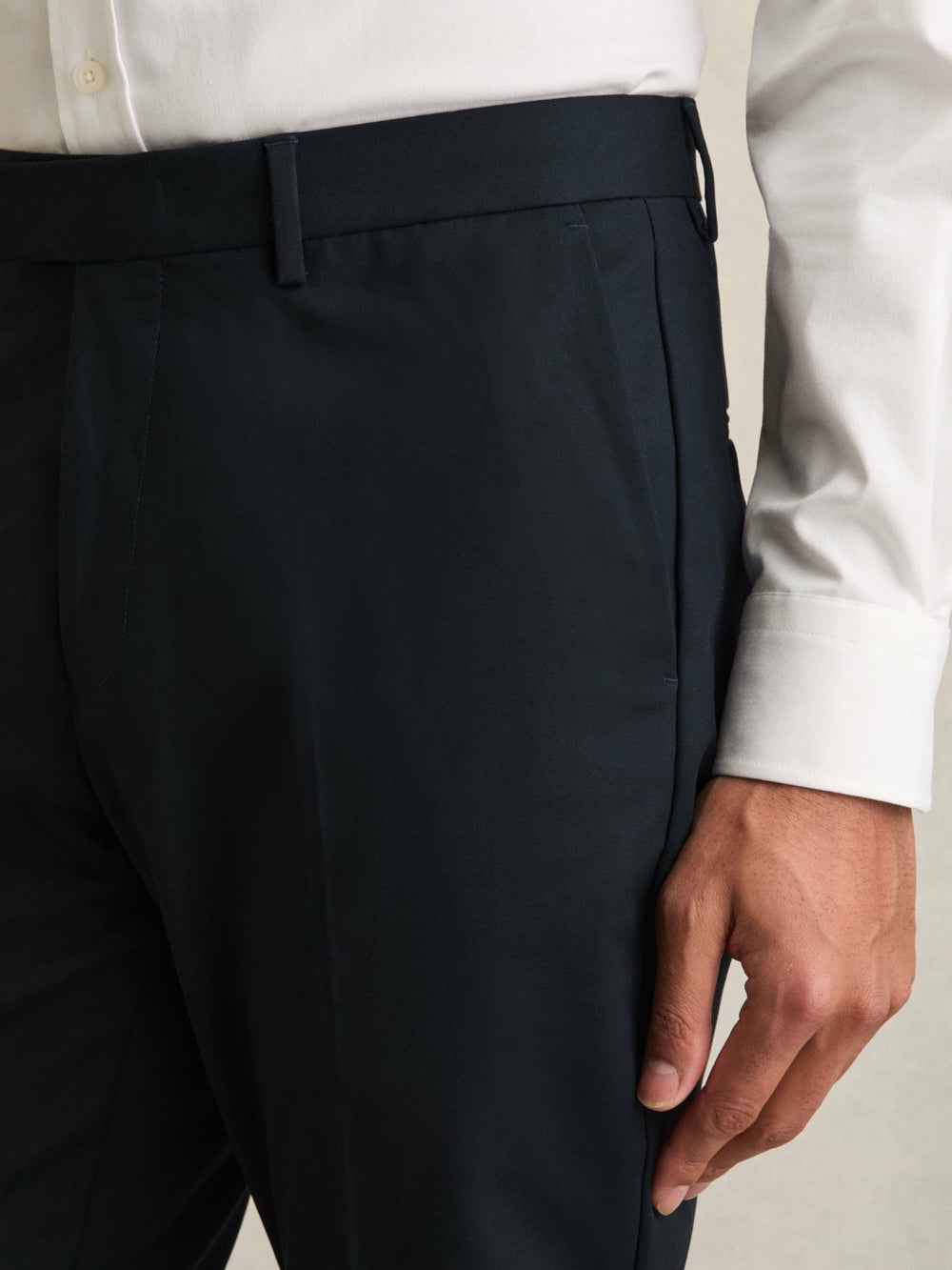 Slim Fit Cotton Blend Chinos Navy | Mens