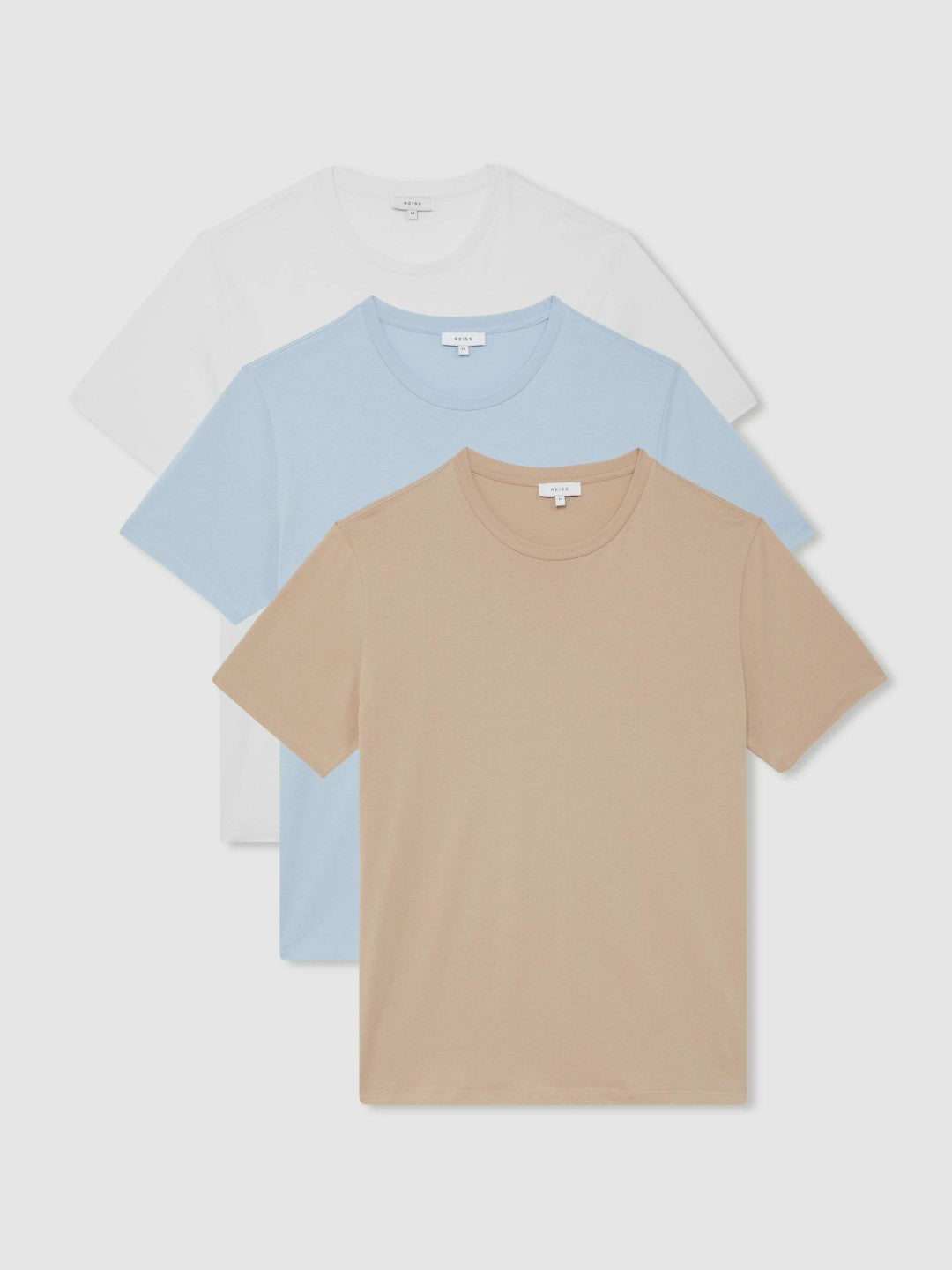 Cotton-Jersey Crew-Neck T-shirts 3 Pack Neutral | Mens