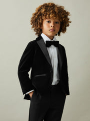 9-14 yrs Single Breasted Velvet Blazer Black | Children