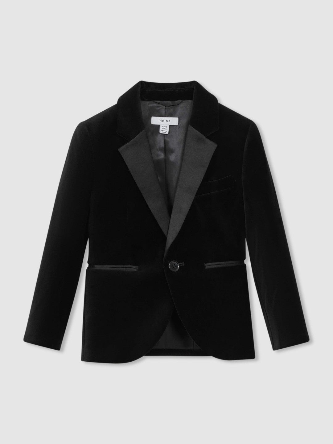 9-14 yrs Single Breasted Velvet Blazer Black | Children