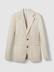 Slim-Fit Single Breasted Linen Blazer Stone | Mens