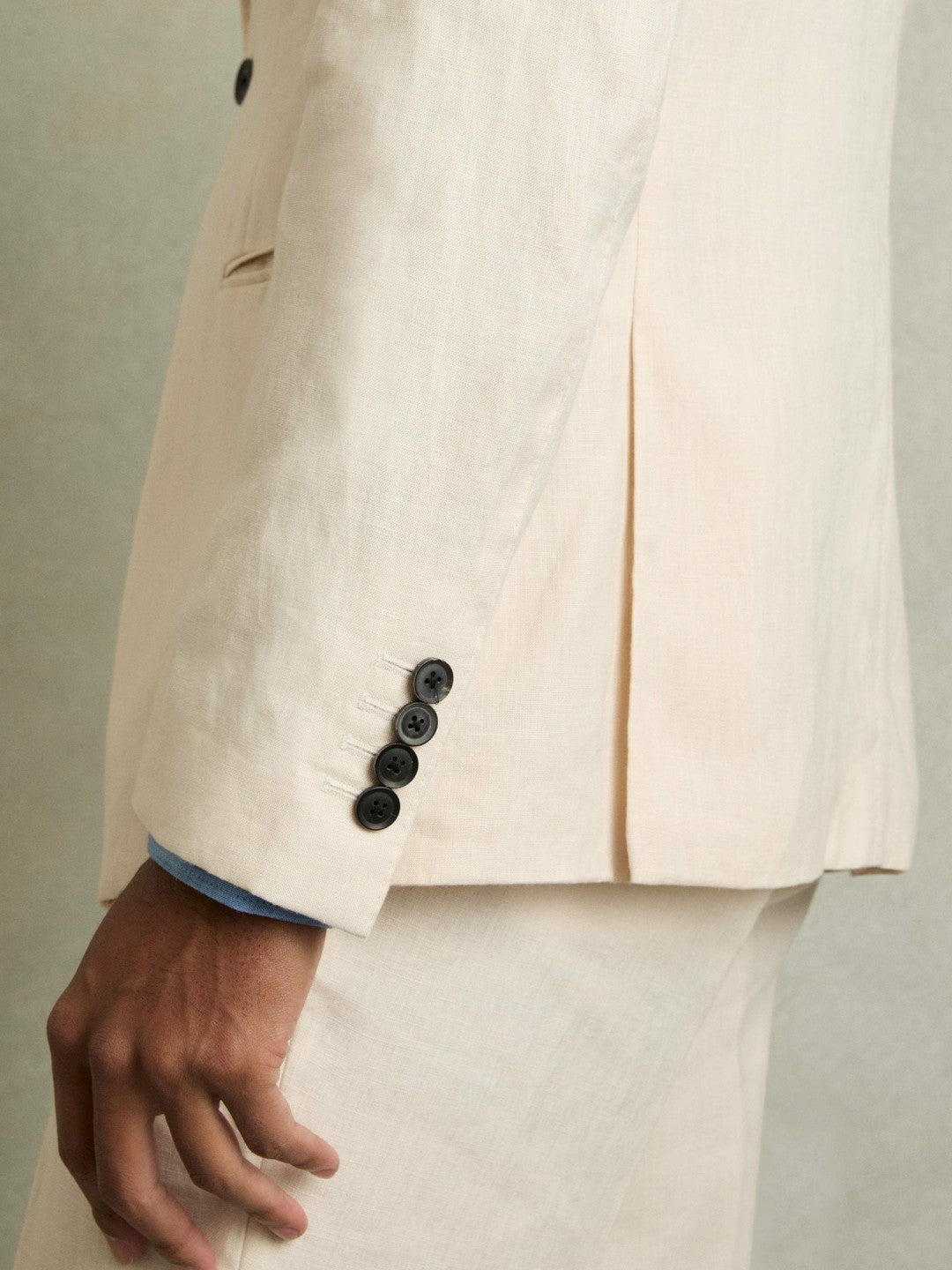 Slim-Fit Single Breasted Linen Blazer Stone | Mens