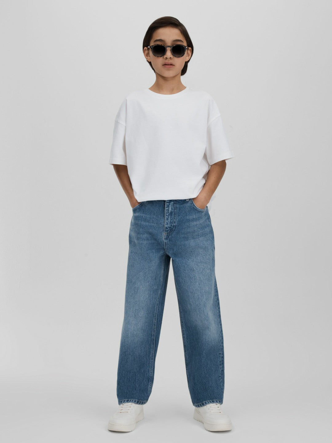 3-9 yrs Loose Fit Adjuster Jeans Mid Blue | Children