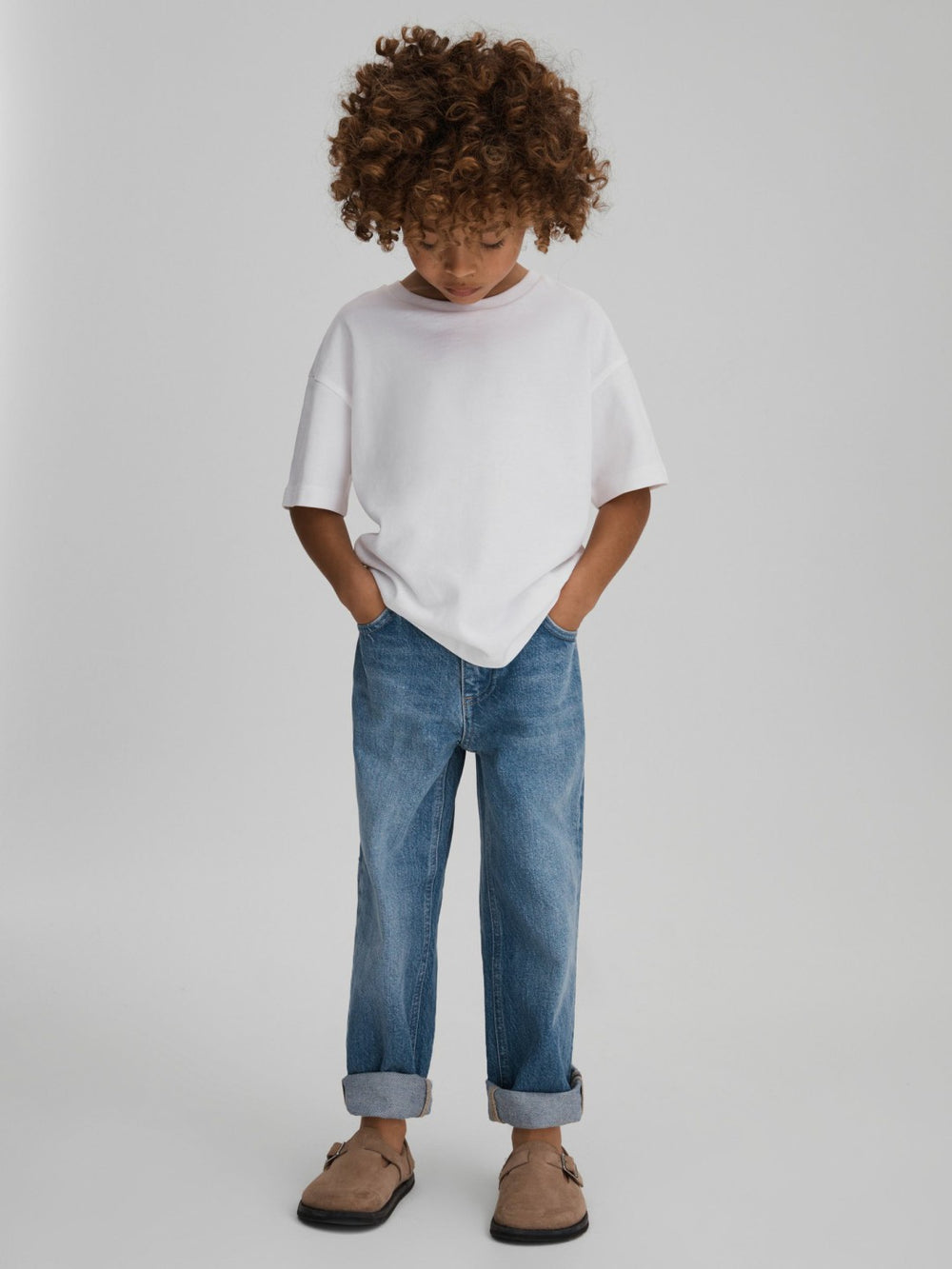 3-9 yrs Loose Fit Adjuster Jeans Mid Blue | Children
