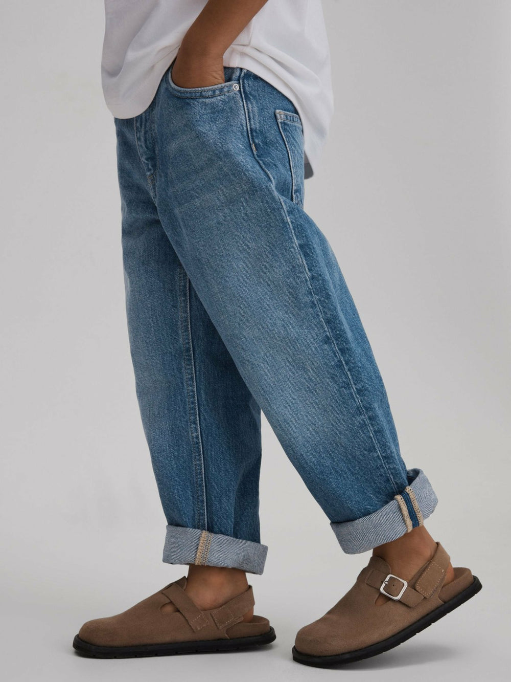 3-9 yrs Loose Fit Adjuster Jeans Mid Blue | Children
