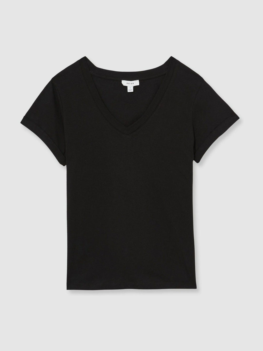 Cotton-Jersey V-Neck T-Shirt Black | Womens