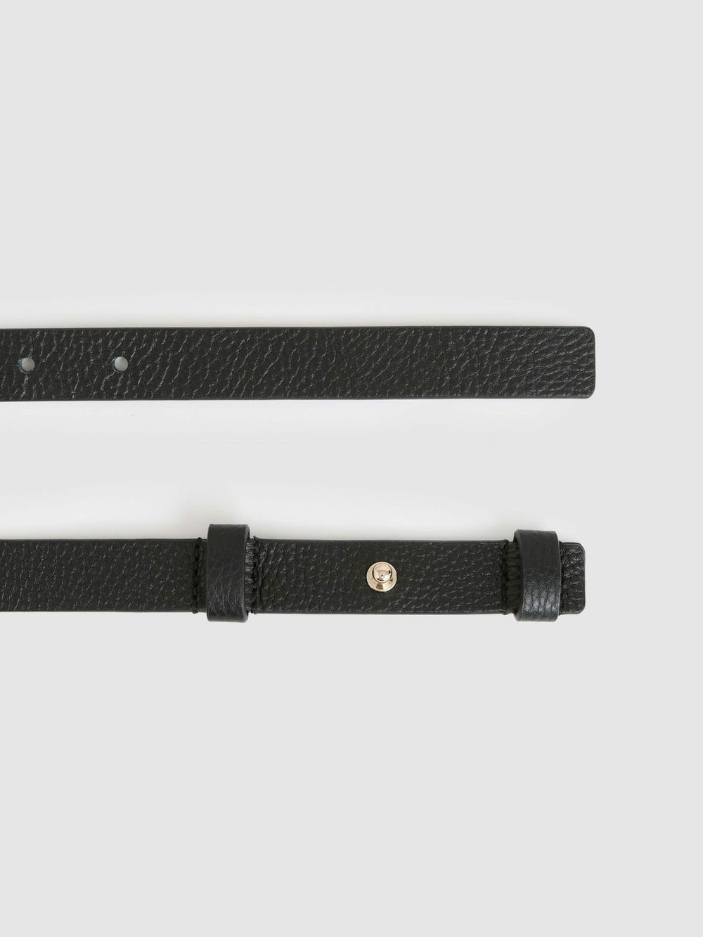 Leather Square Hinge Belt Black | Womens