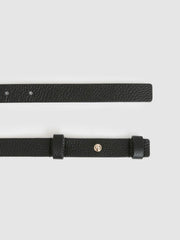 Leather Square Hinge Belt Black | Womens