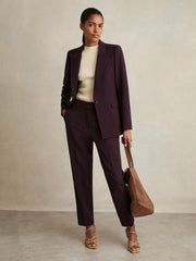 Tailored Single Breasted Suit Blazer Berry | Womens