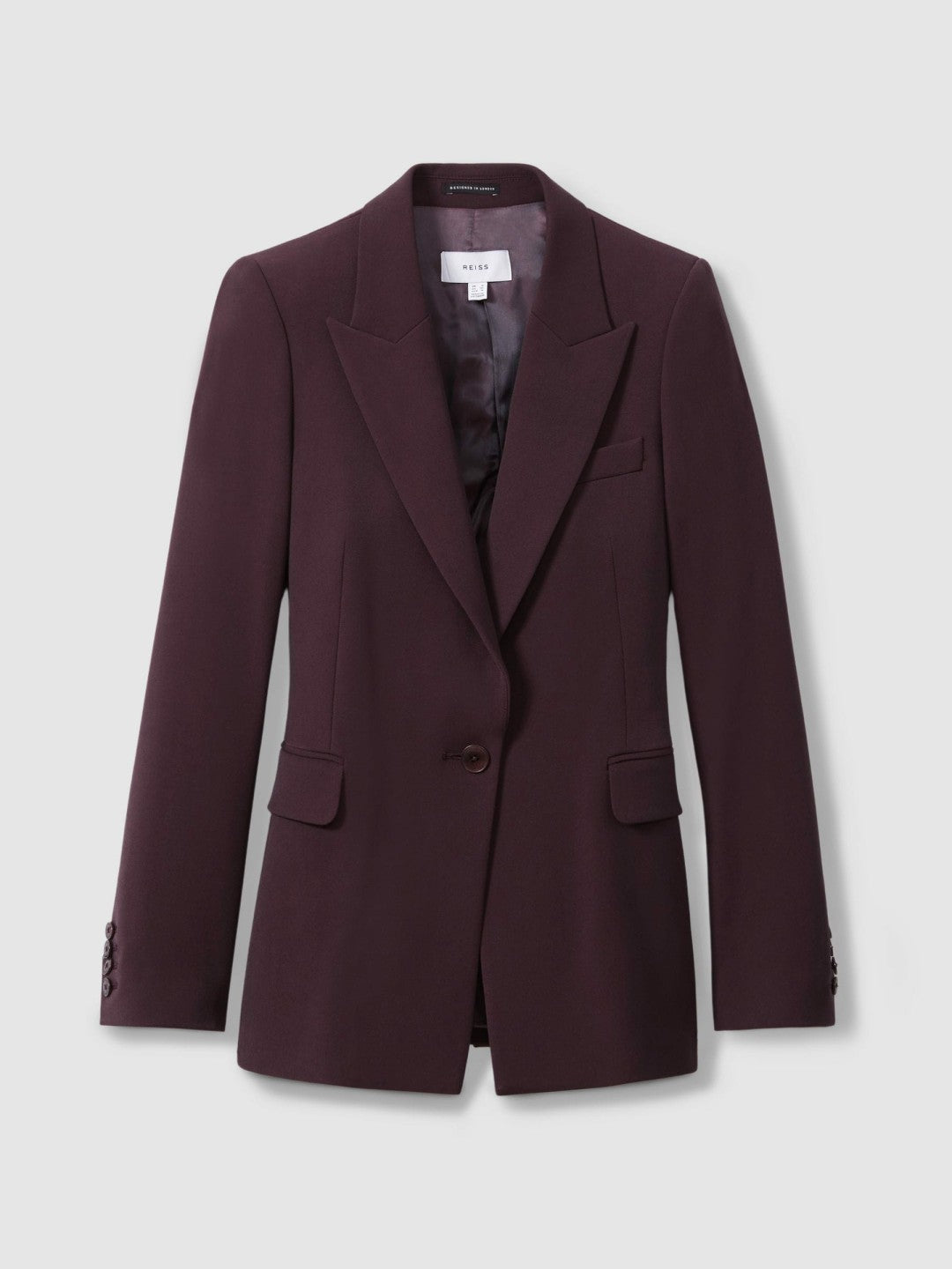 Tailored Single Breasted Suit Blazer Berry | Womens