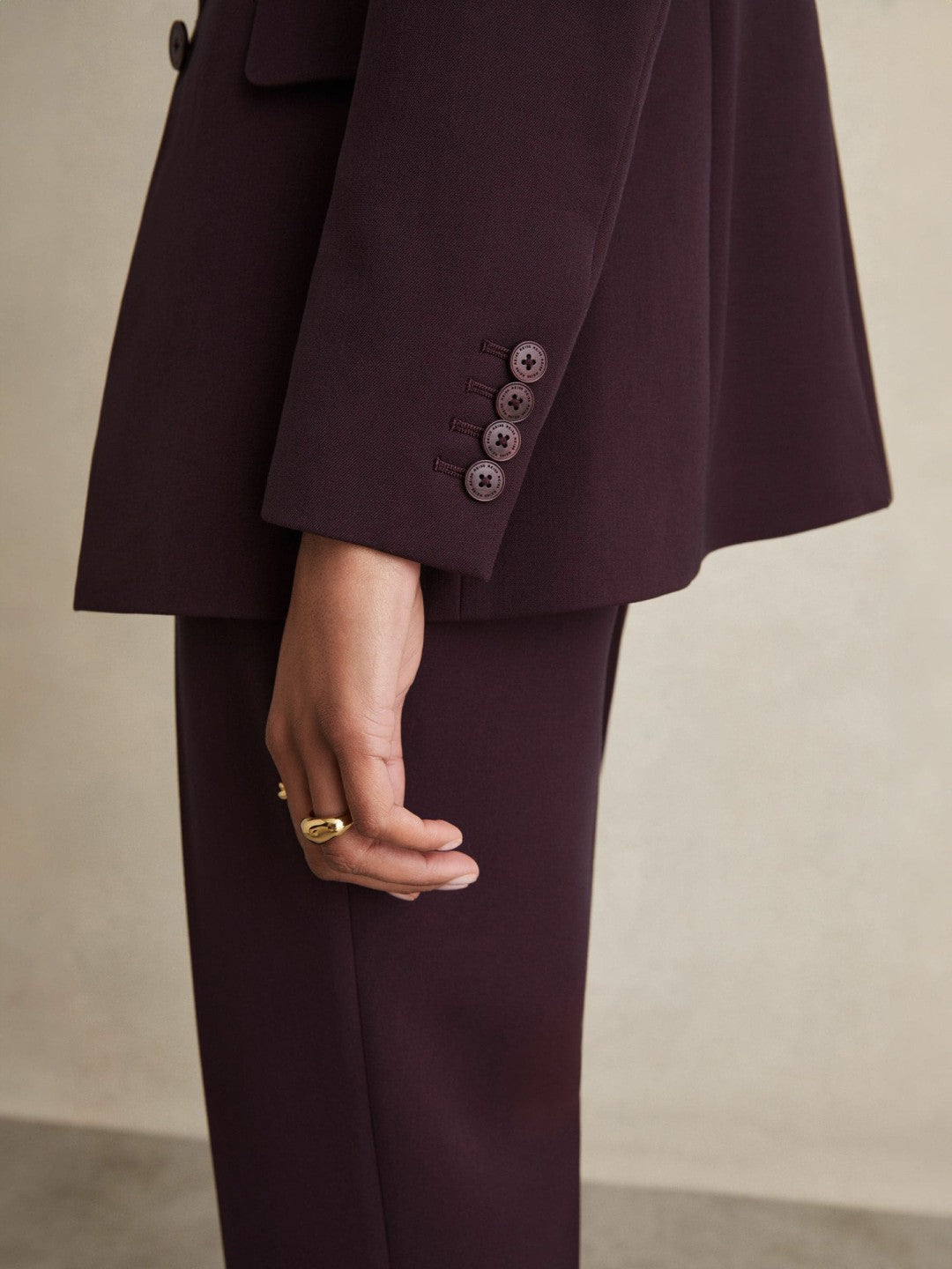 Tailored Single Breasted Suit Blazer Berry | Womens