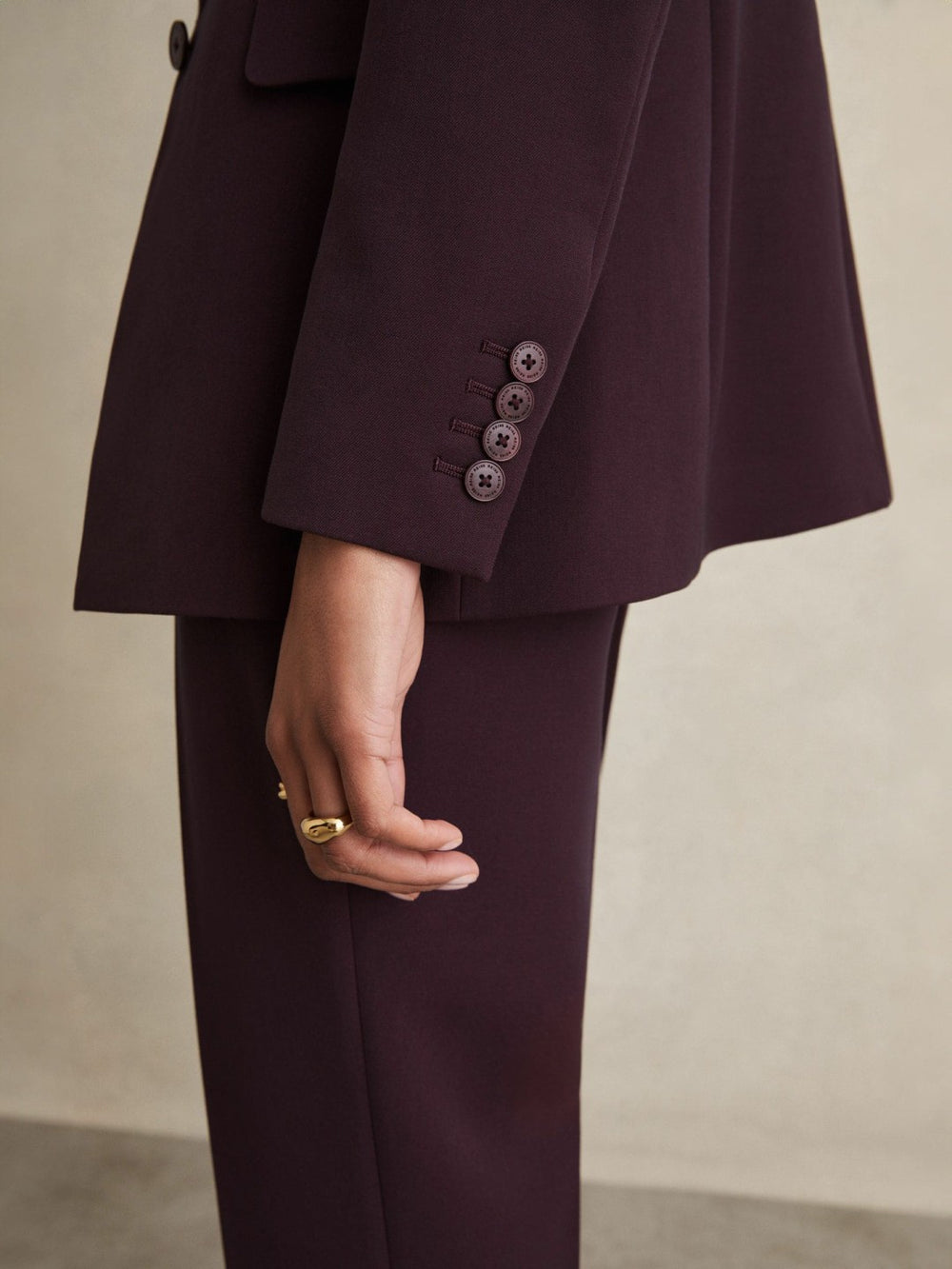 Tailored Single Breasted Suit Blazer Berry | Womens
