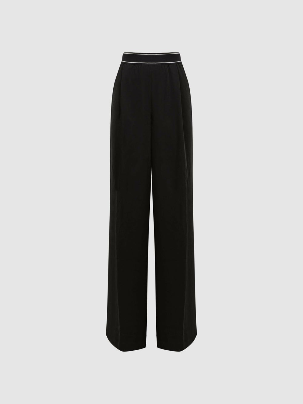 Wide Leg Elasticated Trousers Black | Womens