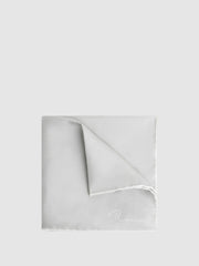 Plain Silk Pocket Square Silver | Mens