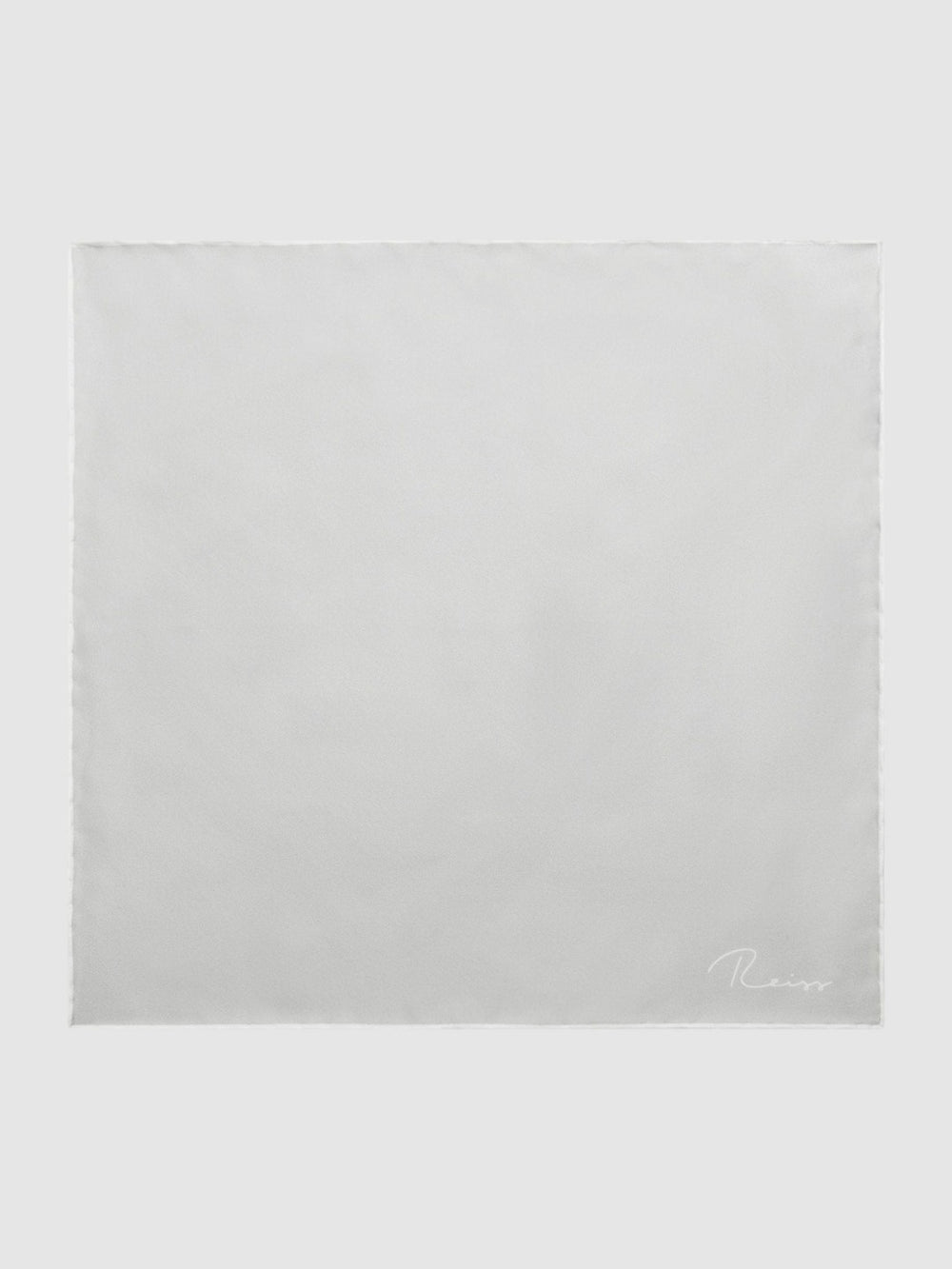 Plain Silk Pocket Square Silver | Mens