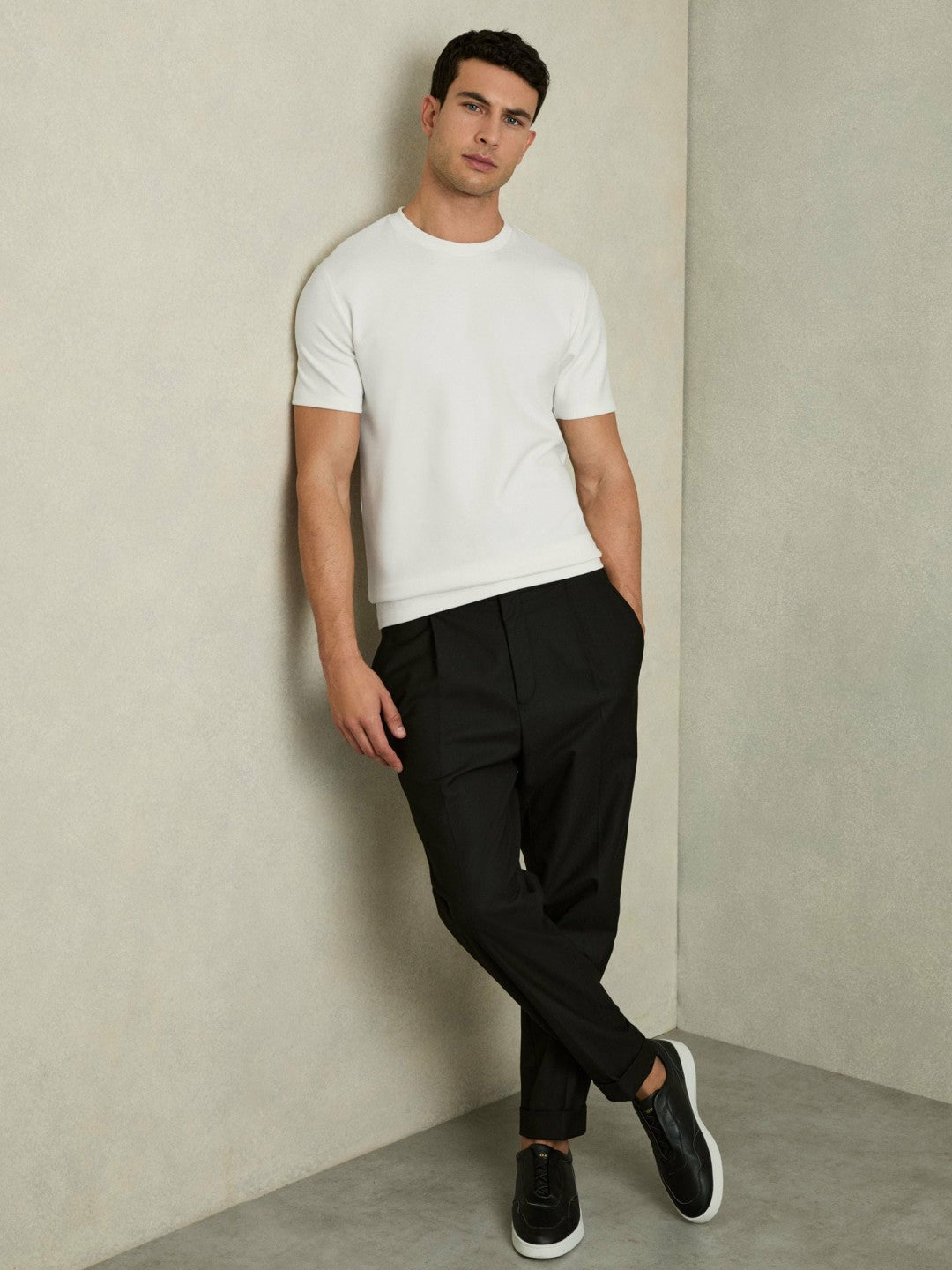 Interlock Jersey Crew Neck T-Shirt White | Mens