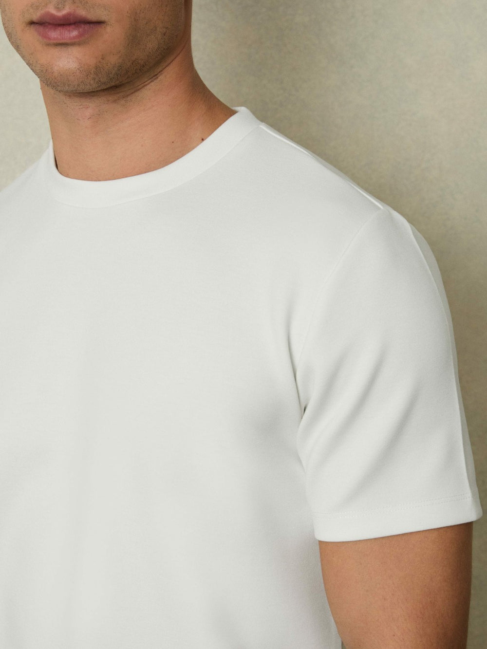 Interlock Jersey Crew Neck T-Shirt White | Mens