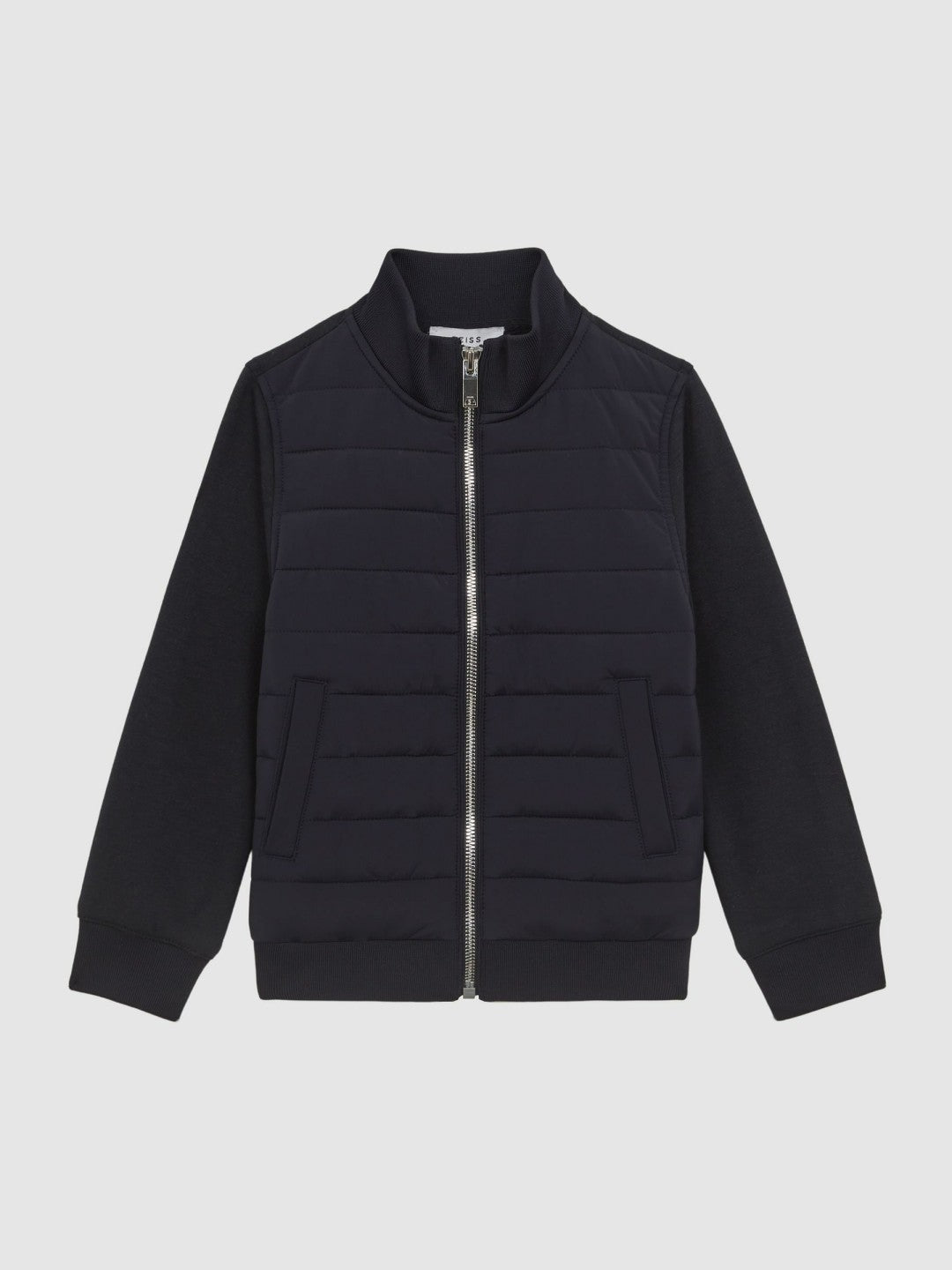 3-9 yrs Funnel Neck Quilted Hybrid Jacket Navy | Children