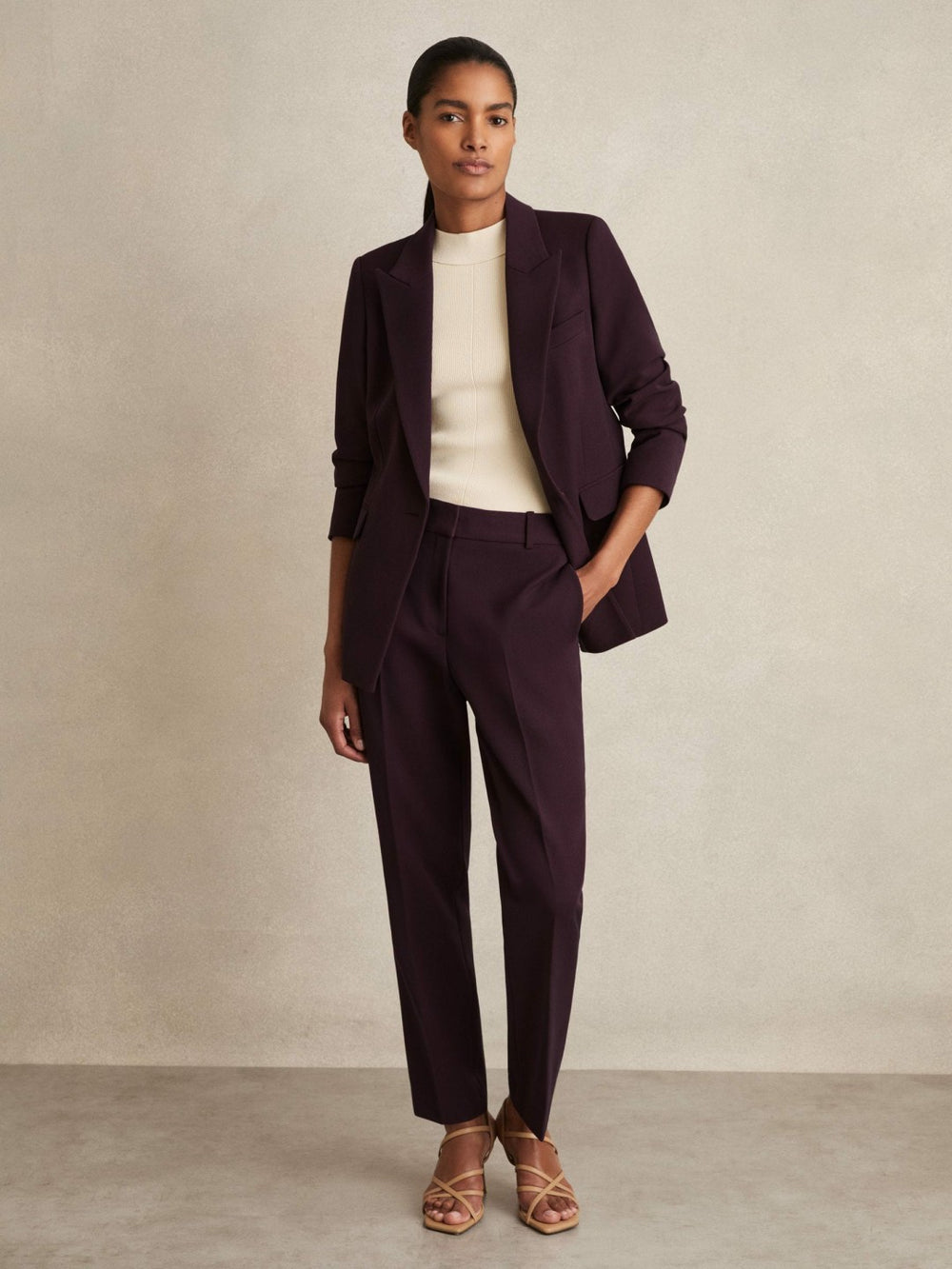 Slim Fit Suit Trousers Berry | Womens