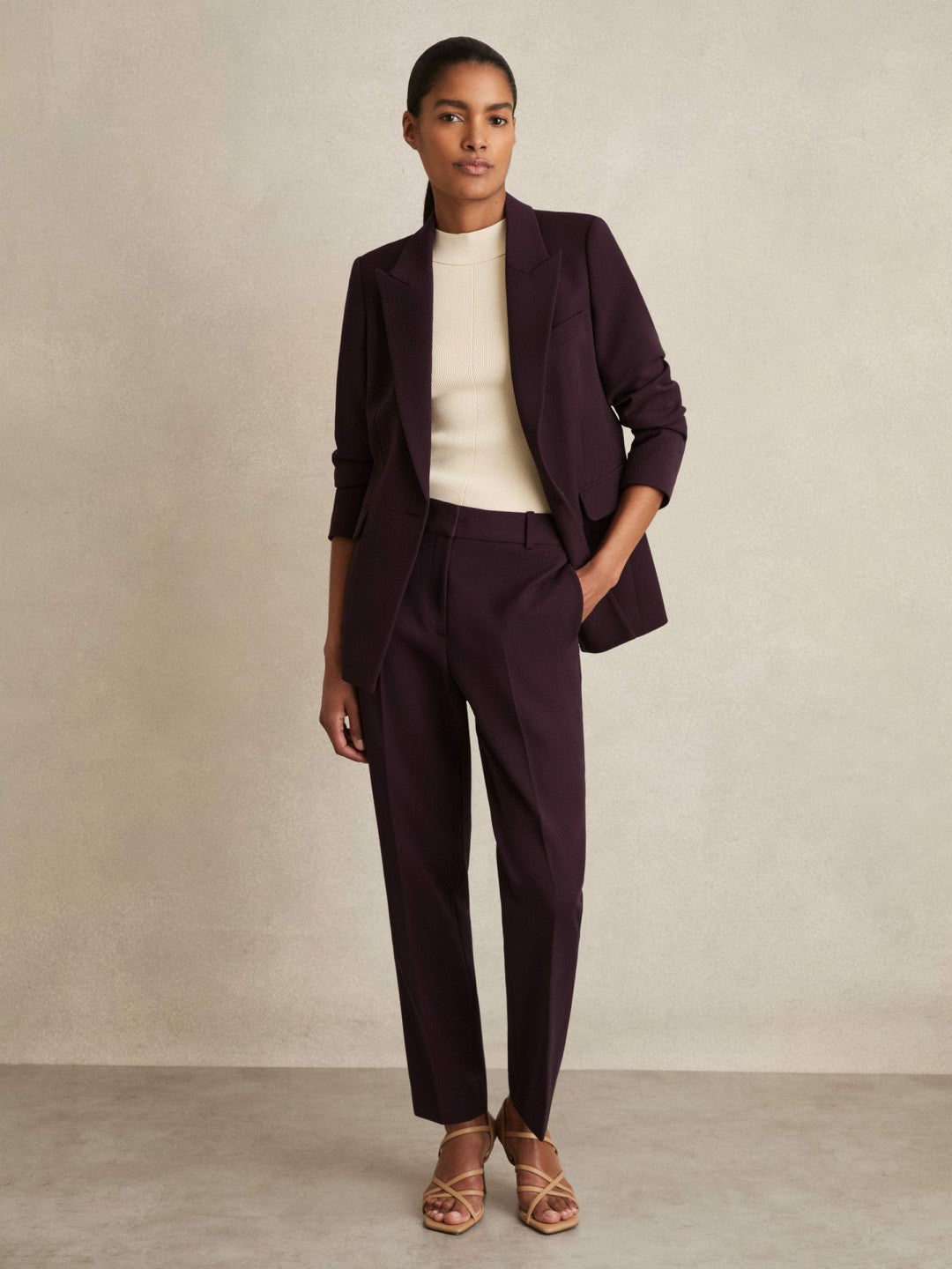 Slim Fit Suit Trousers Berry | Womens