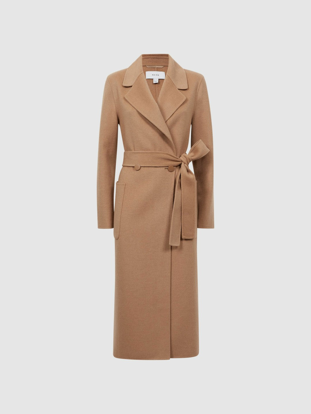 Long Wool Blend Blindseam Coat Camel | Womens