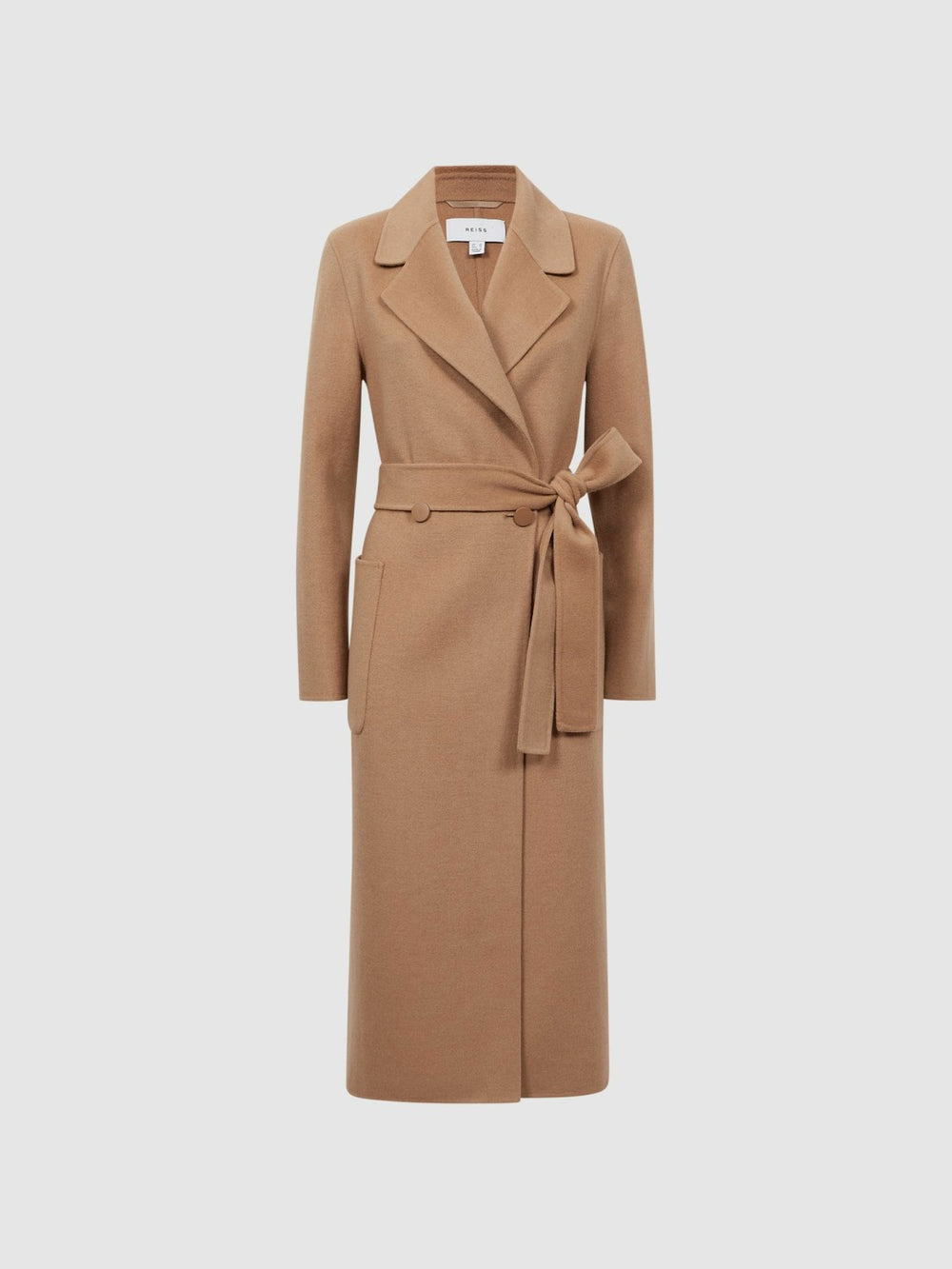 Long Wool Blend Blindseam Coat Camel | Womens