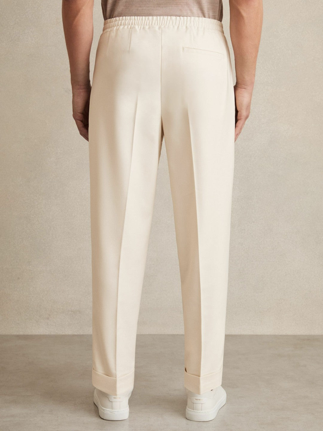 Relaxed-Fit Pleated Tapered Trousers Ecru | Mens